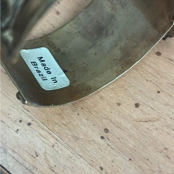 METAL ARTISAN MADE Sculptural Cuff Bracelet VINTAGE BRUTALIST STYLE FROM BRAZIL - Picture 5 of 5